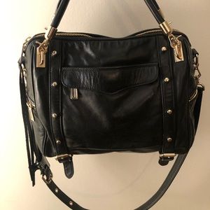 REBECCA MINKOFF HANDBAG BLACK LEATHER